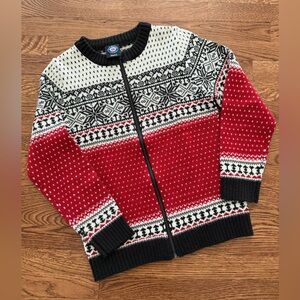 ICEWEAR Icelandic‎ Martha Zipped Cardigan Sweater Fair Isle Nordic Wool Blend S